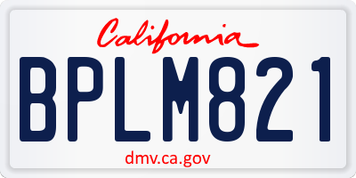 CA license plate BPLM821