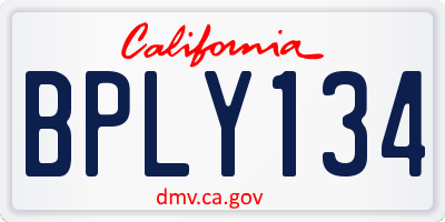 CA license plate BPLY134