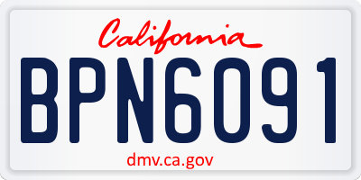 CA license plate BPN6091