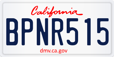 CA license plate BPNR515