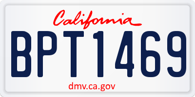 CA license plate BPT1469