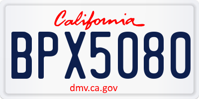 CA license plate BPX5080