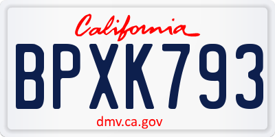 CA license plate BPXK793