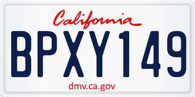 CA license plate BPXY149