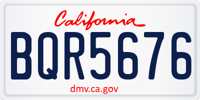 CA license plate BQR5676