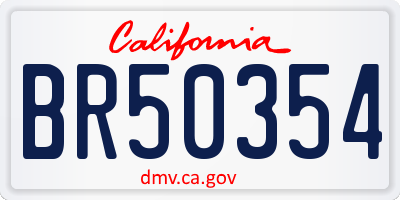 CA license plate BR50354