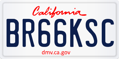 CA license plate BR66KSC