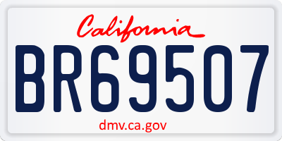 CA license plate BR69507