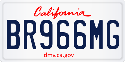 CA license plate BR966MG