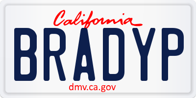 CA license plate BRADYP