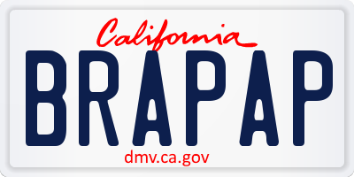 CA license plate BRAPAP