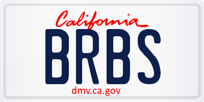 CA license plate BRBS