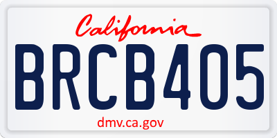 CA license plate BRCB405