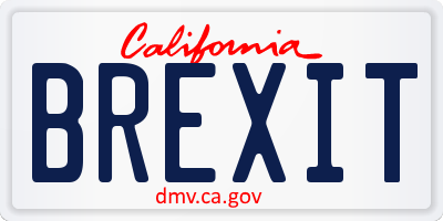 CA license plate BREXIT