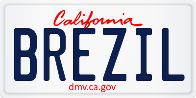 CA license plate BREZIL