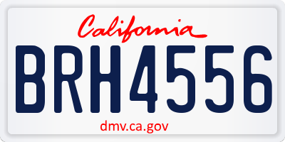 CA license plate BRH4556