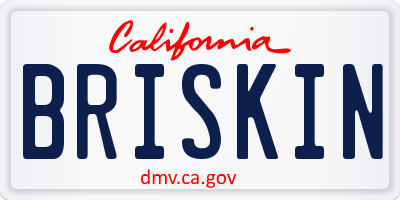 CA license plate BRISKIN