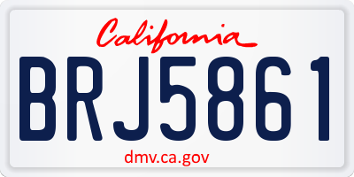 CA license plate BRJ5861