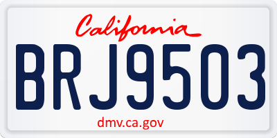 CA license plate BRJ9503