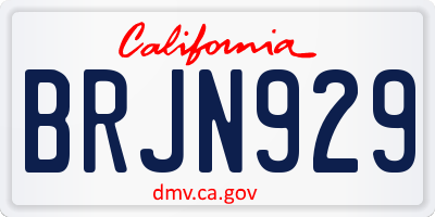 CA license plate BRJN929