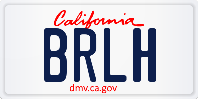 CA license plate BRLH