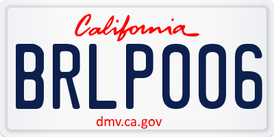 CA license plate BRLP006