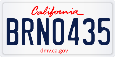 CA license plate BRN0435