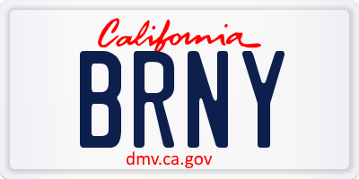 CA license plate BRNY