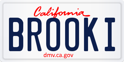 CA license plate BROOKI