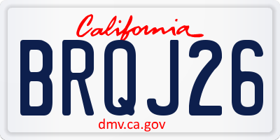 CA license plate BRQJ26