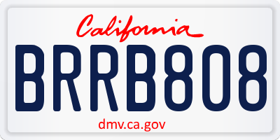 CA license plate BRRB808