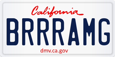 CA license plate BRRRAMG