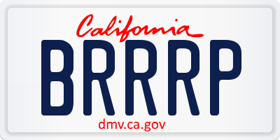 CA license plate BRRRP