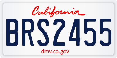 CA license plate BRS2455