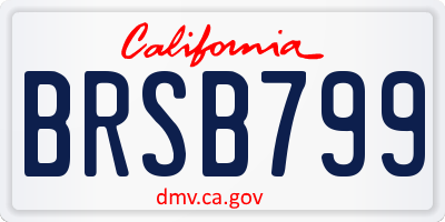 CA license plate BRSB799