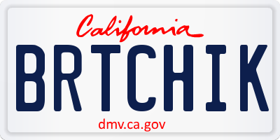 CA license plate BRTCHIK