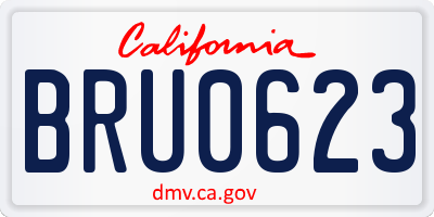 CA license plate BRU0623