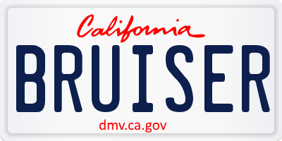 CA license plate BRUISER