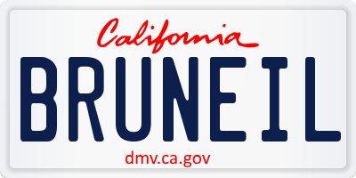 CA license plate BRUNEIL