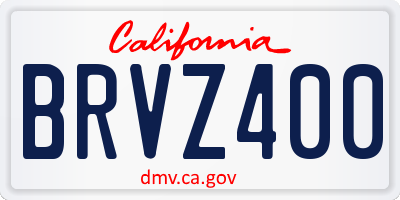 CA license plate BRVZ400