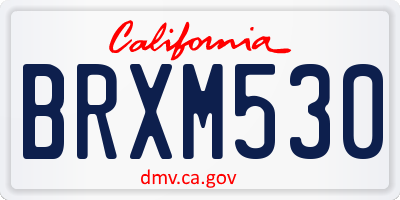 CA license plate BRXM530