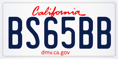 CA license plate BS65BB