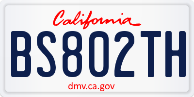 CA license plate BS802TH