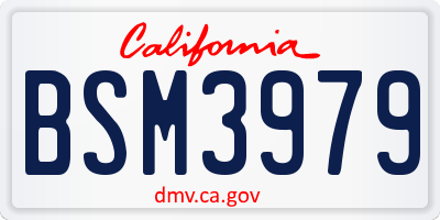 CA license plate BSM3979