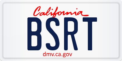 CA license plate BSRT