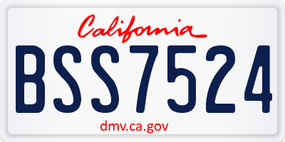 CA license plate BSS7524