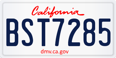 CA license plate BST7285