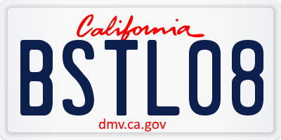 CA license plate BSTL08