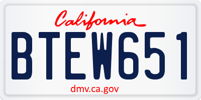 CA license plate BTEW651