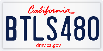 CA license plate BTLS480